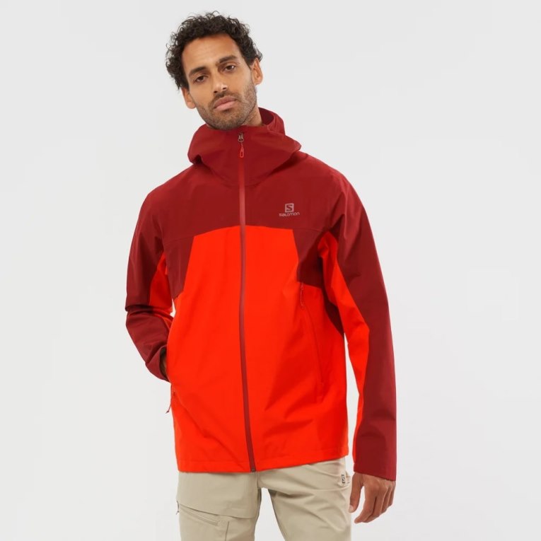 Chaquetas Shell Salomon Outline GTX 2.5 Layers Impermeables Hombre Rojos | MX BJKG573